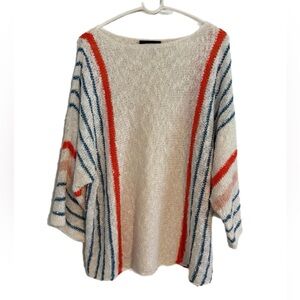 Chic Striped Women's Dokotoo Blouse - Cream, Orange, Blue